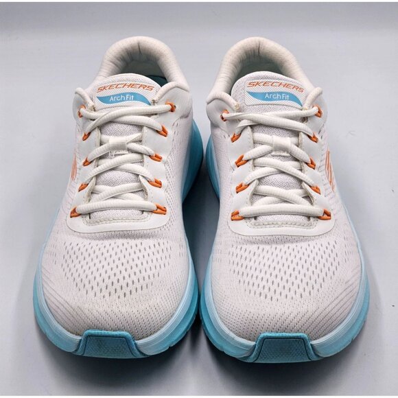 Skechers Men's White & Aqua Arch Fit 2 Athletic Running Sneakers Size 8.5 2904 - Picture 6 of 16